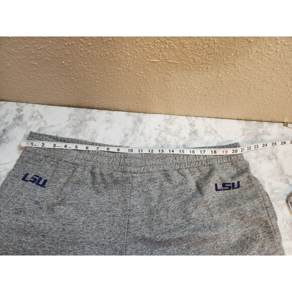 Liv Casual Men Gray LSU Tigers Cotton Elastic Waist Casual Sweat Shorts Size 2XL - Picture 4 of 6